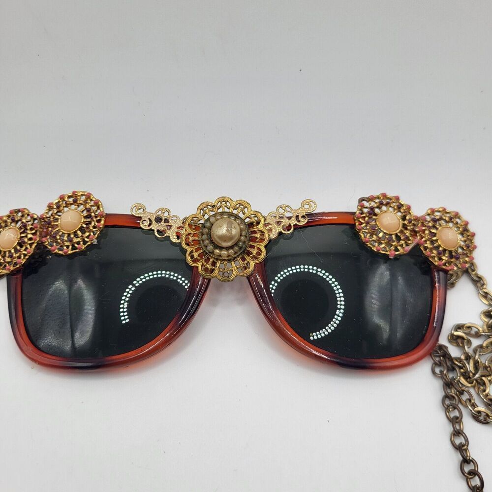 Bohemian Gold Sunglasses - chain frames - tassels